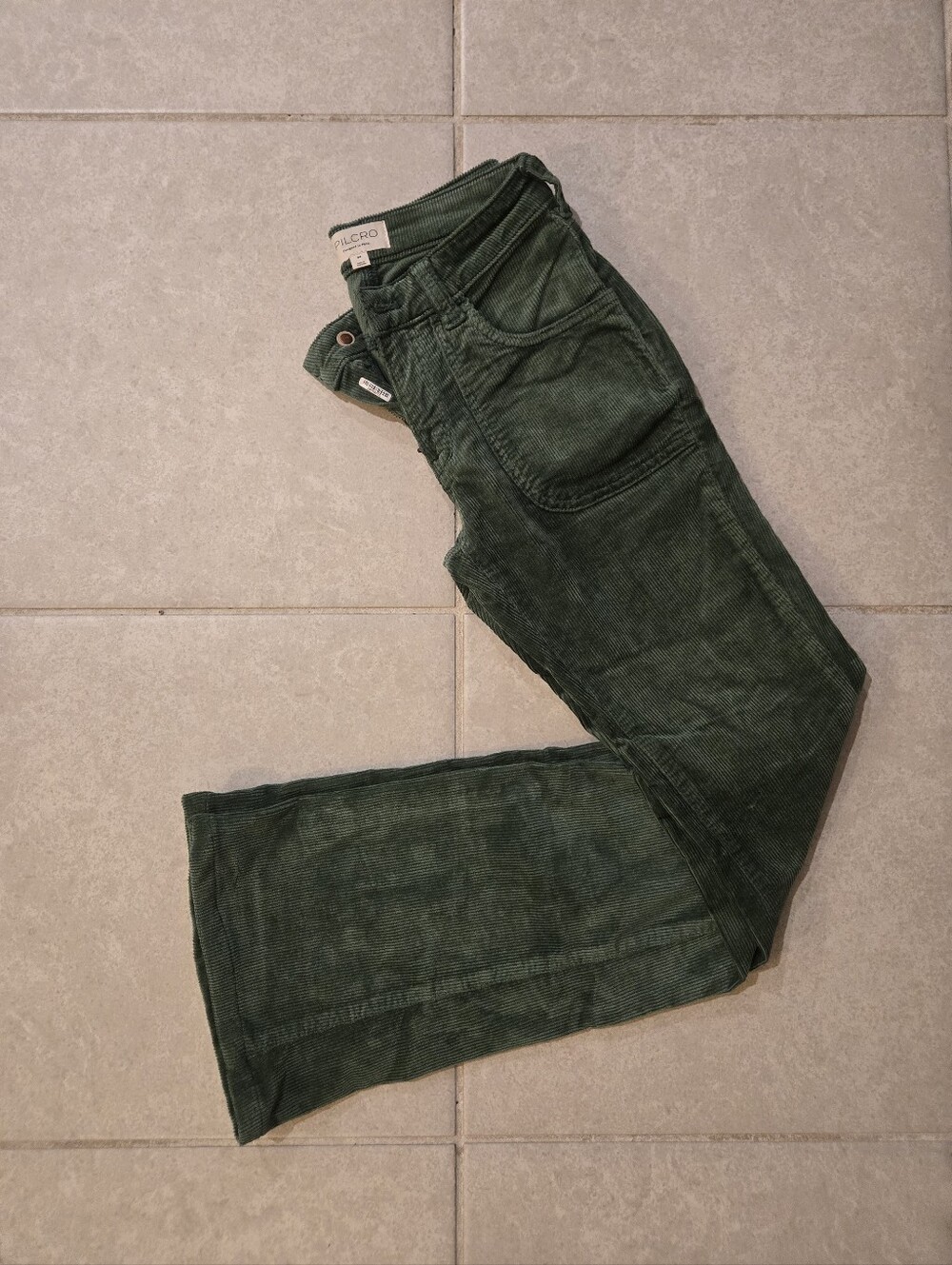 Pilcro Women's Dark Green Corduroy Bootcut Jeans